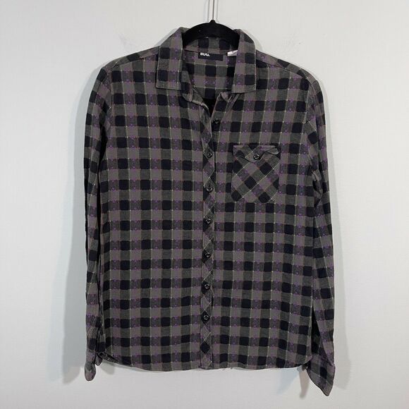 BDG Women's Multicolor Embroidered Plaid Fitted Button Up Shirt Size S - Picture 1 of 7